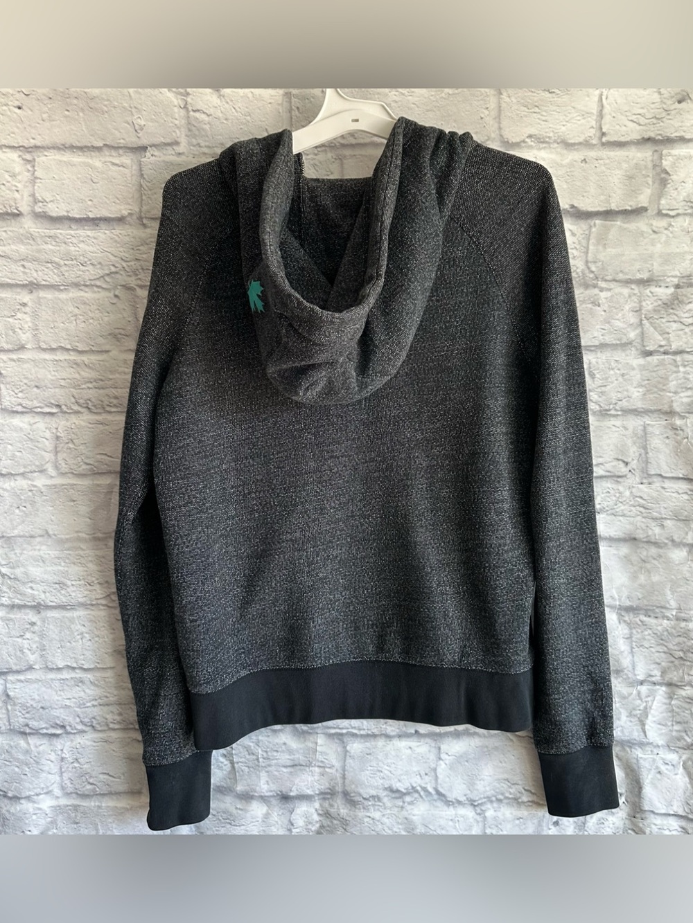 PREOWNED ROOTS TEXTURED GREY LONG SLEEVE FULL ZIP HOODIE WOMENS LARGE L - Picture 4 of 8